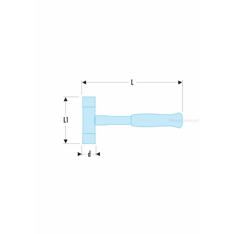 216.40 - Młotek montażowy bezodrzutowy jednoelementowy, 0,657 kg
