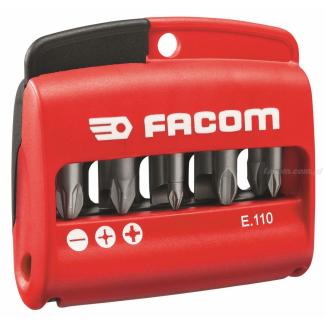 E.110 - zestaw mieszany końcówek do śrub z rowkiem, Phillips i Pozidriv, 4,5 - 8 mm, PH1 - PH3, PZ1 - PZ3