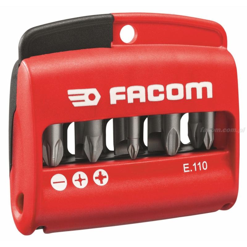 E.110 - zestaw mieszany końcówek do śrub z rowkiem, Phillips i Pozidriv, 4,5 - 8 mm, PH1 - PH3, PZ1 - PZ3