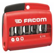 E.110 - zestaw mieszany końcówek do śrub z rowkiem, Phillips i Pozidriv, 4,5 - 8 mm, PH1 - PH3, PZ1 - PZ3