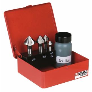 229.TTJ4 - zestaw 4 frezów do pogłębiania 90°