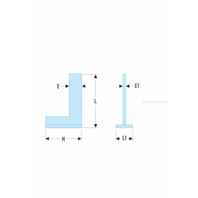 819.150CLO - Katownik ze stopką, precyzyjny ze stali nierdzewnej 150x100 mm