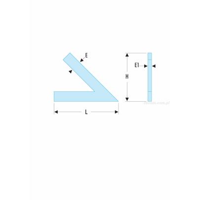 DELA.1292.00 - Kątownik ze stopką 45° 150x150 mm