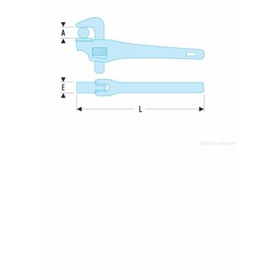 135A.14 - klucz do rur ze stopu lekkiego, z główką pod kątem 90 stopni, 49 mm