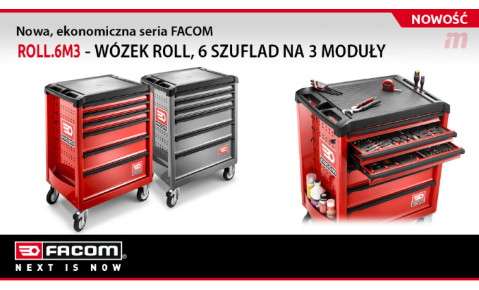 ROLL.6M3 - ROLLER CABINET WITH 6 DRAWERS - 3 MODULES PER DRAWER